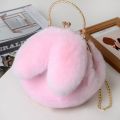 Fur Bag Bag Women's Hand Plush Bag Bag Bunny Ears Fashion Round 2020 New Imitation Fur Bunny Bag Bag.