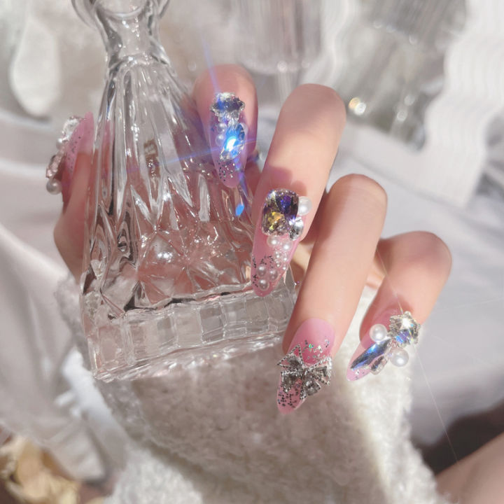 Ins%20Large%20Crystal%20False%20Nails%203D%20Rhinestone%20Pearl%20Decor%20Bridal%20Nail%20Patch%20Shiny%20Korean%20Wedding%20Artificial%20Nail%20Art%20Tips%20-%20Image%205