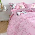 Cute Sanrio Hello Kitty Bedding Set Cotton Four Piece Bedding Double Pillowcase Bed Linens Girl Dorm Bedclothes Home Textile.