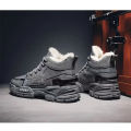 【selevn roind】 New Boots Men Winter Fashion Plush Shoes Snow Boots Male Casual Outdoor Sneakers Lace Up Warm Shoes Non Slip Ankle Boots Male. 