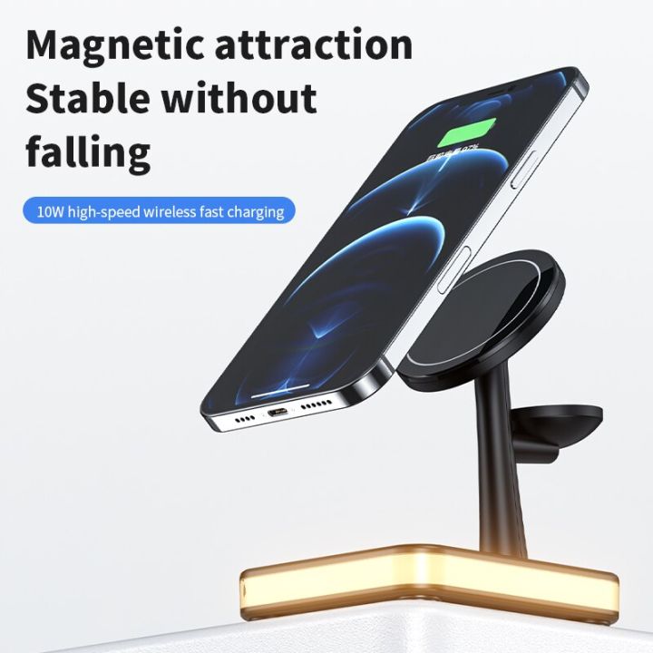 HOCE%2015W%204%20in%201%20Magnetic%20Wireless%20Chager%20For%20Magsafe%20iPhone%2012%2013%2014%2015%20Pro%20iWatch%20Airpods%20Pro%202%20Magnetic%20Fast%20Charging%20Station%20Dock%20Stand%20LED%20Touch%20Light%20Charger%20Stand%20on%20Desk%20-%20Image%207