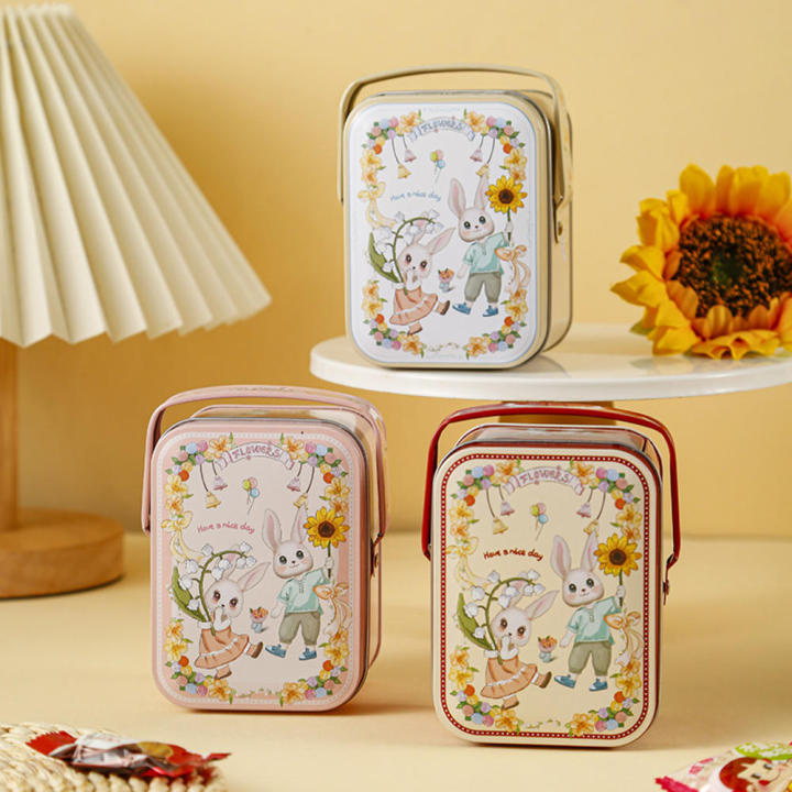Tinplate%20Box%20Unique%20Handled%20Portable%20Cookie%20Tin%20Decorative%20Lightweight%20Candy%20Box%20for%20Wedding%20Easter%20Party%20Celebration%20-%20Image%202