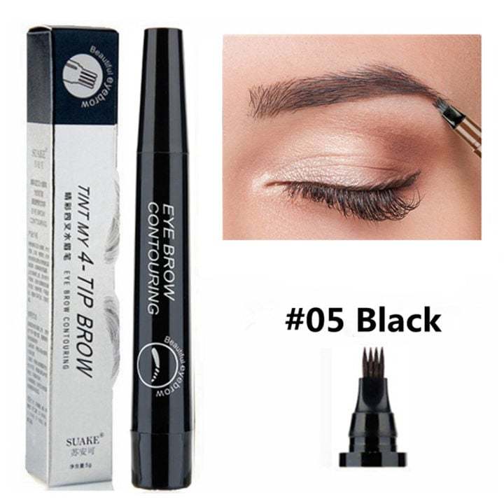 TINT MY 4-TIP BROW Liquid Eyebrow Pencil Waterproof -#05 Black