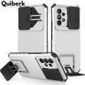 Quiberk for Samsung Galaxy A52/a52s 5G vocabulary case slide camera cover leg hard shockproof armor back casing.