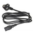 Power Cable 3 pin or 2 pin Round Shape 1.5 Meter Power Extension Cord Cable Compatible with All Desktops, Monitors, lLCDs, printer, scnner, TV, scanner, black, One Cable. 