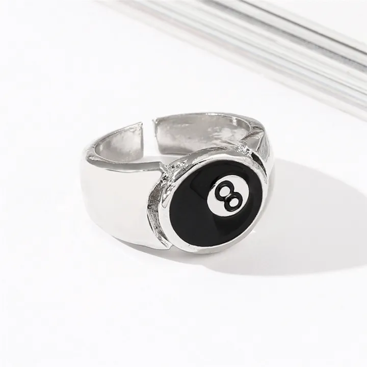 Pool%20Ball%20Ring%20Billiards%20Men'S%20Ring%20Adjustable%20Number%20Black%208%20Eight%20Pool%20Billiard%20Ring,%20for%20Pool%20Lovers%20-%20Image%205