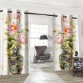 2pcs 3D Beautiful Vase Lotus Flower Digital Printed Curtain Living Room Curtains Grommet Top Curtains Living Room Office Home. 