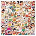 100Pcs Cartoon Anime Crayon Shin chan Stickers For Car Laptop Phone Stationery Decor Vinyl Decals Waterproof Sticker Kids Gift.