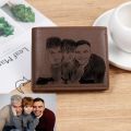 Personalized Wallet Men High Quality PU Leather for Him Engraved Wallets Men Short Purse Custom Photo Wallet Father's Day Gift. 