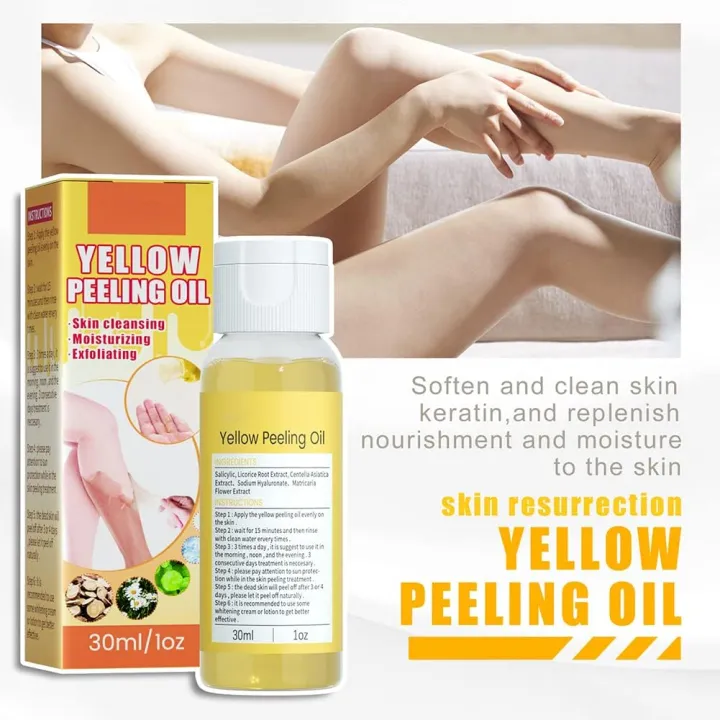 ellow Peeling Oil Extra Strength, Super Strength Yellow Peeling Oil Lightening Exfoliating, Butter Peeling for Dark Skin, Body, Face, Dark Spots, Brightening Complexion
