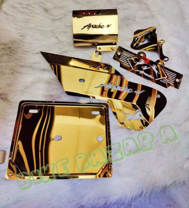4V%20Metal%20Golden%20Colour%20Full%20Set%20Silencer%20cover%20Silencer%20Churi%20Number%20Plate%20Catching%20calipar%20Radiator%20Guard%20-%20Image%202