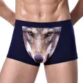 4XL Large Size Male Underwear Funny Cool Underpants Wolf Modal U Convex Underware Men Boxers Comfortable Soft boxer shorts man. 
