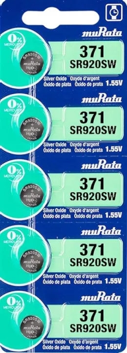 Murata%20SR920SW%20/%20371%201.55V%20Silver%20Oxide%20Button%20Cell%20Watch%20Battery%205Pcs%20-%20Image%202