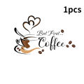 1/3Pcs 30 * 20Cm Creative PVC Self-adhesive Removable Cafe Wall Stickers Living Room Kitchen Home Background Decor Waterproof Dustproof Personality Coffee Cup Pattern Wallpaper. 