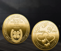 wholesale customized gold and silver plated metal souvenir i love you lucky coin.