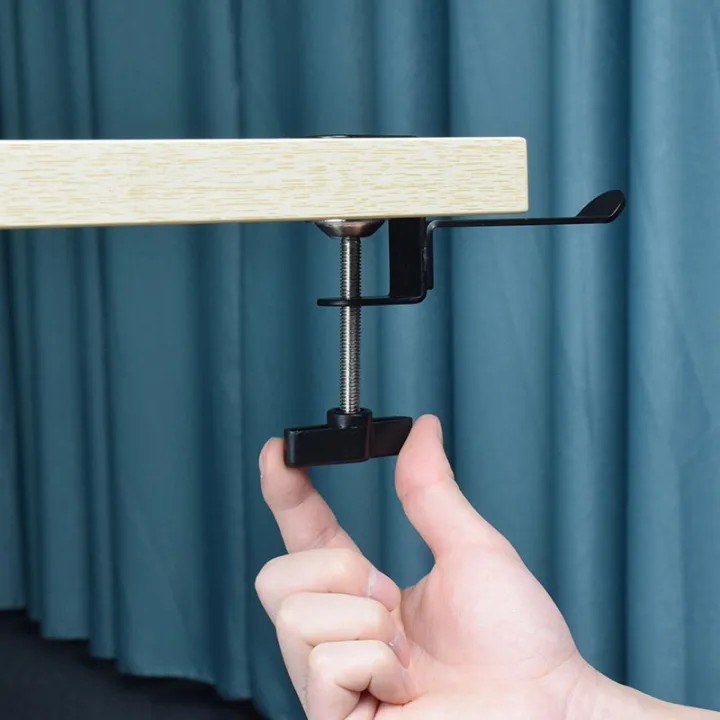 DAMILE%20H-006%20Metal%20Desk%20Clip%20Headphone%20Holder%20Over-ear-Headset%20Display%20Stand%20Universal%20Hanger%20Headphones%20Holder%20Durable%20Stand%20Space-saving%20Spin%20Type%20-%20Image%208