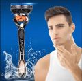 Men's Razor Blade Replacement Set with Handle - Ultra Sharp Stainless Steel Blades for Smooth Shaving, Works with Standard Razor Handles, Bulk Disposable Blades Face Head Body Shaving.