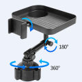 Qiunery Cup Holder Expander Tray For Car 360° Rotation Adjustable Base Food Tray Table Cup Holder Phone Holder Interior Supplies. 