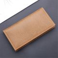 New Men Long Thin Slim Wallets Vintage Pu Leather Male Credit Card Holder Brown Money Purses Solid Simplicity Wallet For Man. 