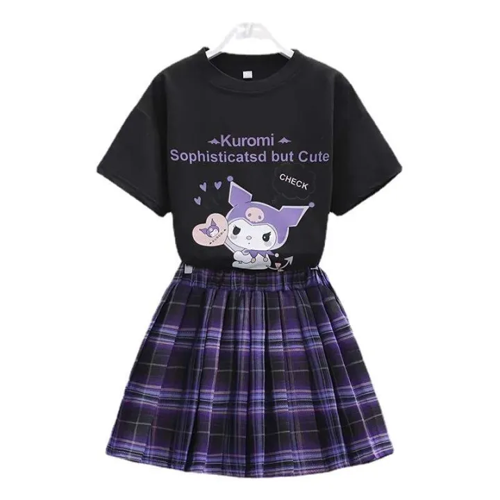College%20Style%20T-shirt%20Short%20Summer%20New%20Girls%20JK%20Set%20Children's%20Clothing%20Fashionable%20Pleated%20Skirt%20-%20Image%205