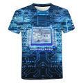 CPU electronic chip circuit board 3D printed T-shirt men women 2021 New Fashion casual short sleeve Harajuku streetwear tops. 
