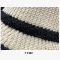 Plush Stitching Woolen Bucket Hat Women's Autumn and Winter Wild Warm Big Head Circumference Plain Face Small Bucket Hat Fashion.
