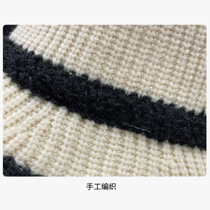 Plush%20Stitching%20Woolen%20Bucket%20Hat%20Women's%20Autumn%20and%20Winter%20Wild%20Warm%20Big%20Head%20Circumference%20Plain%20Face%20Small%20Bucket%20Hat%20Fashion%20-%20Image%203