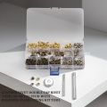 300 Sets Leather Rivets Double Cap Rivet Tubular Metal Studs with Punch Pliers Fixing Set Tools for DIY Leather Craft Rivets Replacement.