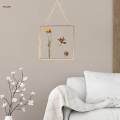 Gold Hanging Floating Picture Frames Square Brass Double Sided Glass Frame for Pressed 60x60mm. 