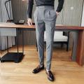 British Style Autumn New Business Mens Dress Suit Pants ple Formal Wear Slim Fit Straight Office Trousers Men Clothing 36-29.