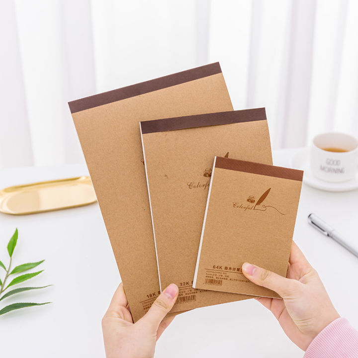 Mori Wood Office Kraft Paper Notepad Creative Stationery Blank Page Easy To Tear Scratch Paper Graffiti Draft Book
