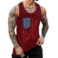 Mens Fitness Gyms Tank Top Us Independence Day Prints Men Sleeveless Shirt Male Breathable Sportswear Vest Gyms Running Vest New. 