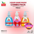 Yes Hand Wash Liquid 3 In 1 Combo With Pump - (250X3=750Ml). 