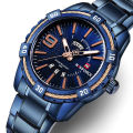 Navi force NF9117 - Stainless Steel Analog Watch  for Men - Royal Blue. 