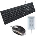 Usb Keyboard, Mouse & 4 Ports Usb Hub Combo - Usb Hub. 