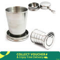 1 Pcs Portable Folding Cup Glass (250/150/75ml) Stainless Steel Camping  Key chain Ring Traveling Outdoor Telescopic Mug Glass. 