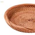 Woven Basket Wicker Tray Storage Basket Wicker Organizer Basket, Snack Organizer Basket Wicker Bread Basket for Keys Kitchen. 