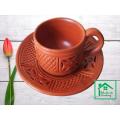 Clay Cup.  Clay Tea Cup with prece. Matir cup. Matir Tea cup. Handmade. Organic .Clay Tea Cup.   Dinner set. matir cup with price. one  cup & one  prese .  By  Mallik trading. 