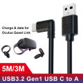 For Oculus Quest 2 Link 5M USB 3.2 Cable Data Line Type C Cable Steam VR Cable. 