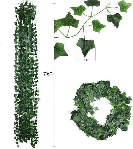 Eastern Bazar Artsy Artificial money plant leaves home decoration wall hanging pack of 12 PCS Long 6.5 feet per pcs Total length 78 feet