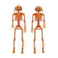 38*12*5cm Halloween decoration Good Quality PP Posable skeleton Full body pumpkin head skeleton for Home Garden.