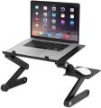 Aluminium Laptop Table T8 with air cooler - Black.