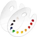Clear Oval-Shaped Acrylic Painting Palette Transparent Plastic Artist Paint Color Mixing Trays - Non-Stick, Easy Clean, Mix Acrylic, Oil.