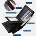High-quality Black PU Leather Fashionable Wallet for Men.