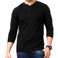 Embrace Boldness with our Black Full Sleeve T-shirt- Durable and Easy to Maintain - Shirt for MenA Versatile and Trendy Addition to Your Wardrobe.