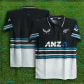 New Zealand Jersey 2026/27 Premium Cricket Jersey For Men - Half Sleeve Collar Polo Jersey - New Zealand Cricket Jersey 2026. 