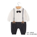 Baby boy strap one-piece Ha clothes British style baby gentleman clothes spring and autumn long sleeve newborn leave two climbing clothes. 