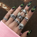 7Pcs/set Punk Snake Rings for Women Gothic Spider Men Jewelry Gift Accessories. 