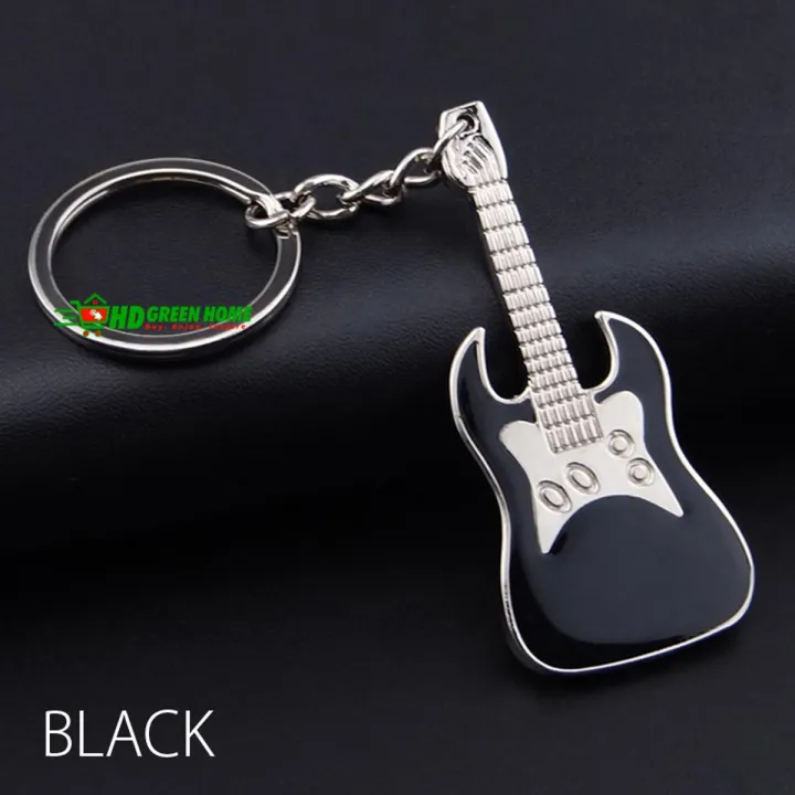 Metal Guitar Keyring Musical Instrument Keychain Key Ring Key Holder ...