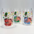 Cartoon Crayon Shin-Chan Crocodile Glass Hexagonal Cup Cola Cup Heat-Resistant Glass Milk Juice Cup Girls Creative Giftscosplay. 